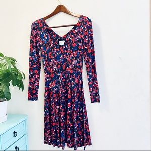 Anthropologie Fit & Flare Swing Long Sleeves Dress